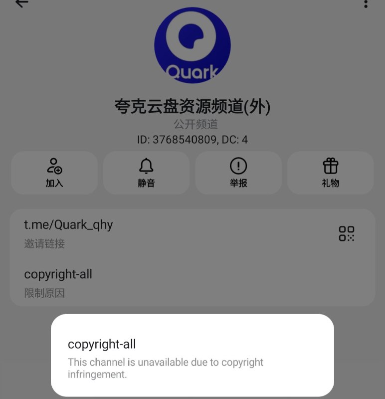 #公告4月10日 #夸克国外影视频道（@Quark_qhy）被封了，只好又新建一频道，重头再来