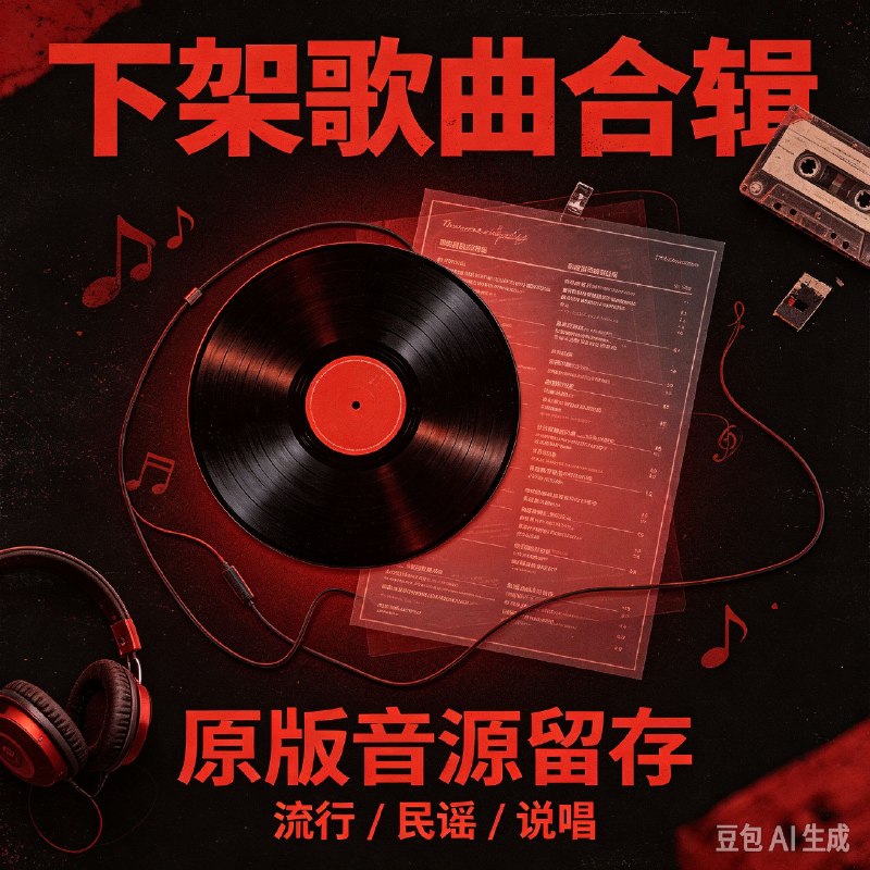 名称：下架 音乐合集描述：本合集收录多首平台下架曲目，歌手含买辣椒也用券、双笙、JONY J、红花会（HHH）、东城卫、流芒菌等，收录原版旧版音源，留存现已无法在线播放的作品