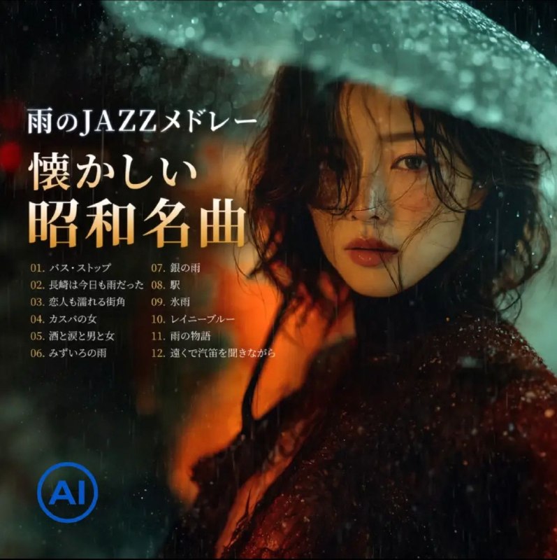 名称：懐かしい昭和名曲集【雨のJAZZメドレー】FLAC描述：ai爵士女声夸克：