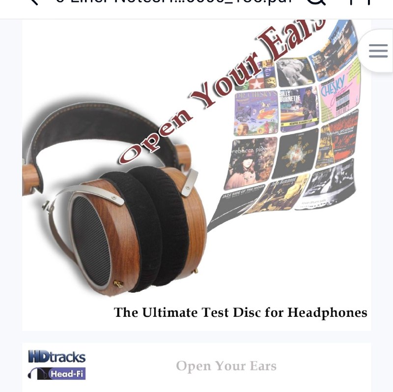 名称：Head Fi & HDtracks  Open Your Ears／24bit／96khz／hdtracks描述：Head-Fi和HDtracks联手推出的一张终极耳机测试（24BIT/96KHZ），精选Chesky唱片厂历年的一些精彩录音，每一张曲目都有指定的专门测试项目