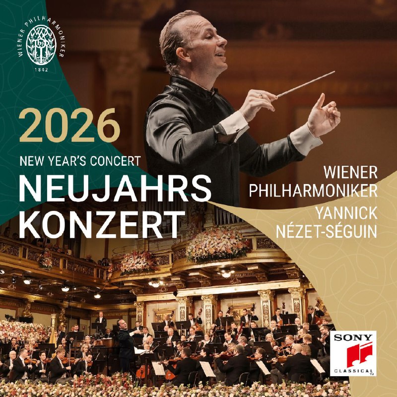 名称：索尼古典 2026 维也纳新年音乐会 FLAC Hi-Res 96kHz 24bit qobuz jp描述：Wiener Philharmoniker -Neujahrskonzert 2026 _ New Year's Concert 2026 _ Concert du Nouvel An 2026 - 2026-01-092026维也纳新年音乐会于1月1日在维也纳金色大厅举行，由雅尼克·涅杰-瑟贡首次执棒维也纳爱乐，全球超150国转播、约5000万人观看 