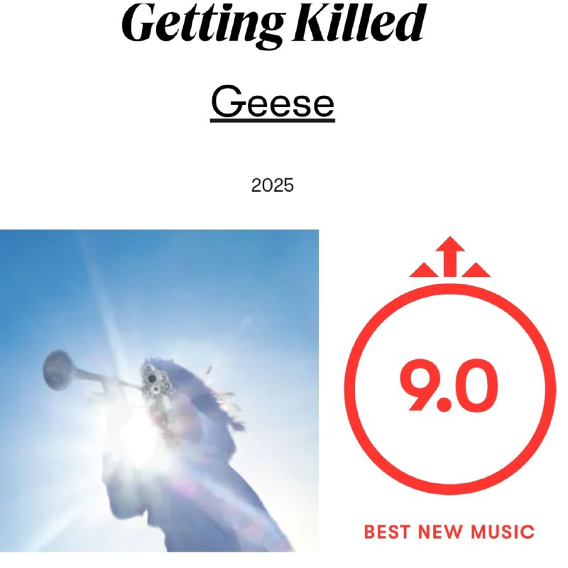 名称：Geese Getting Killed (2025) FLAC Hi-Res 44.1kHz 24bit qobuz描述：纽约摇滚乐队Geese第三张专辑《Getting Killed》于2025年发行，获乐评人Sam Sodomsky 9.0分及“最佳新音乐”认证，由Partisan与Play It Again Sam联合发行