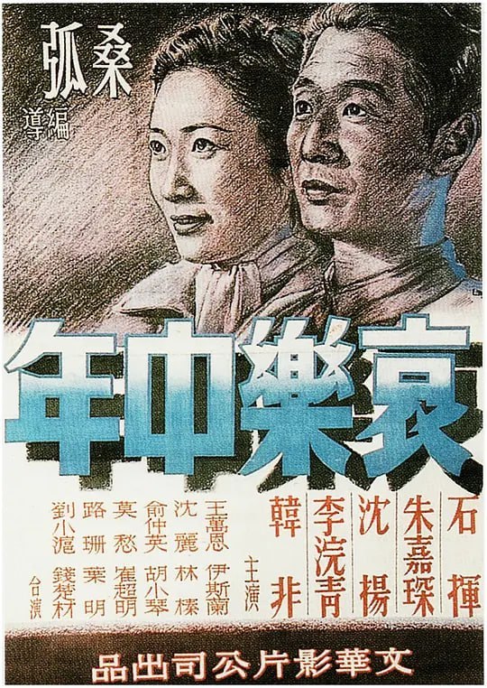名称：哀乐中年 哀樂中年 (1949)描述：创办小学多年并自任校长的陈绍常（石挥）早年丧妻，独自抚养两子建中、建平和一女建英