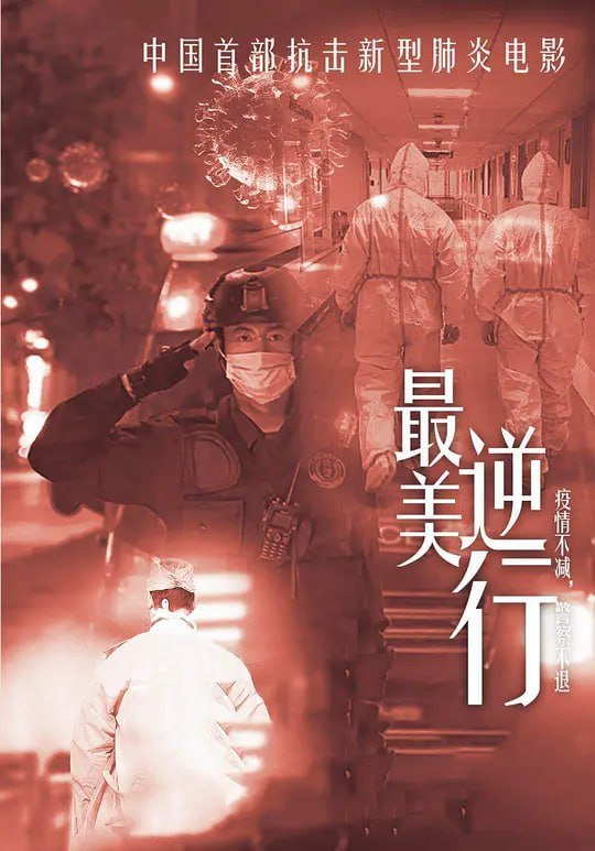 名称：最美逆行 (2020)描述：影片以一对警务人员情侣为切入点，以二人的情感故事以及逆行经历为主线，父女亲情、医患友情、医者仁心、刑事侦查为支线，透过大量第一视角真实还原抗击疫情最紧张时期在广州、武汉等地医护人员、铁路公安干警舍生忘死、可歌可泣的感人故事
