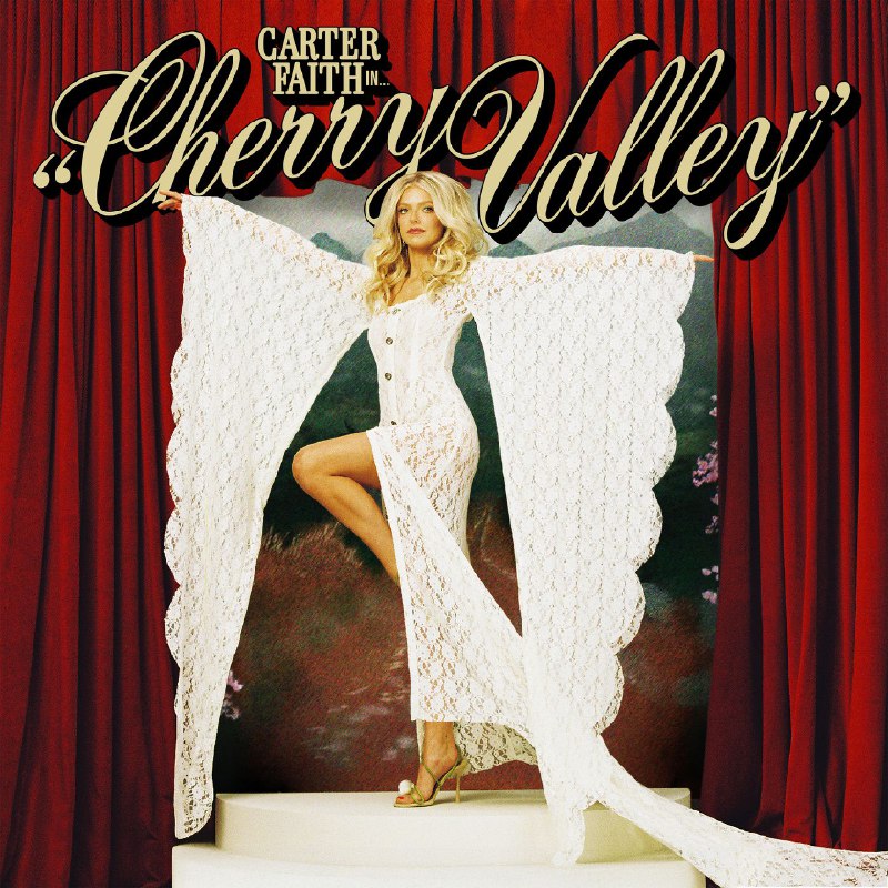 名称：Carter Faith Cherry Valley  FLAC 96kHz 24bit描述：新人Ingénue Carter Faith首张专辑《Cherry Valley》备受瞩目，声线获评“似Tammy与Lana Del Rey”，柔亢切换间满是矛盾与潜力，还与Ashley Monroe共创戏剧化标题曲