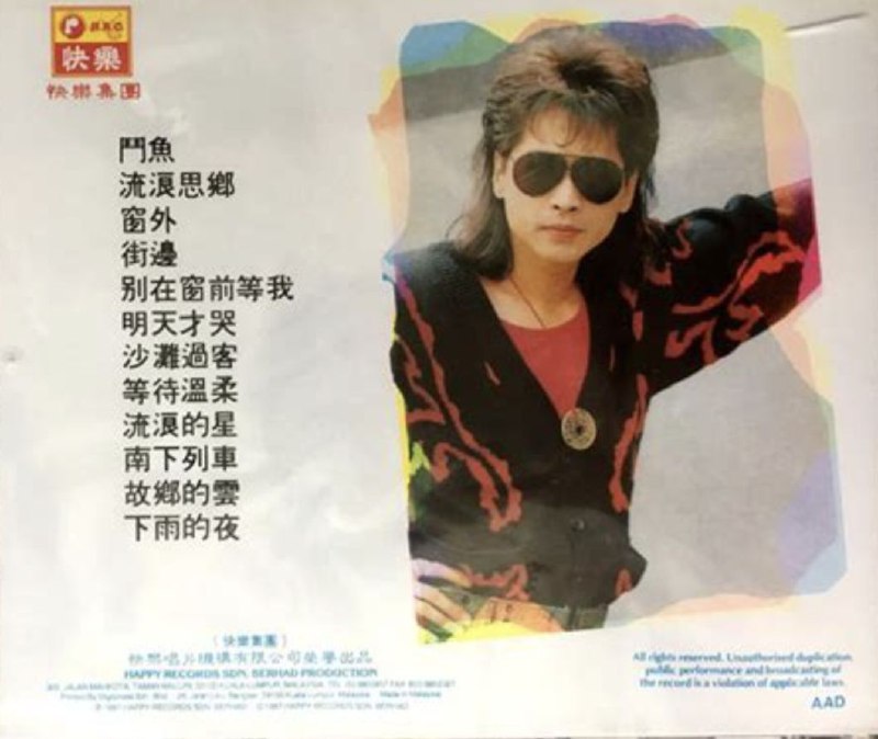 名称：齐秦 - 1988年专辑 - 狼之旅Ⅱ流浪思乡   Flac描述：小哥的一张早期专辑，快乐唱片发行，没出过CD，只有黑胶和音带