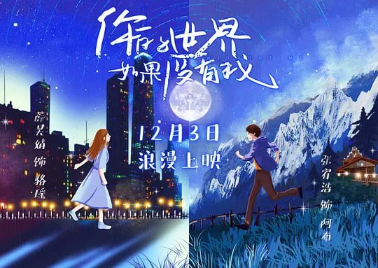 名称：你的世界如果没有我 (2021)描述：故事发生在风景如诗如画的贡嘎雪山脚下，阿布（张宥浩 饰）是在磨西小镇长大的小镇青年，经营着一家酒吧，为来当地旅游的游客们提供向导服务
