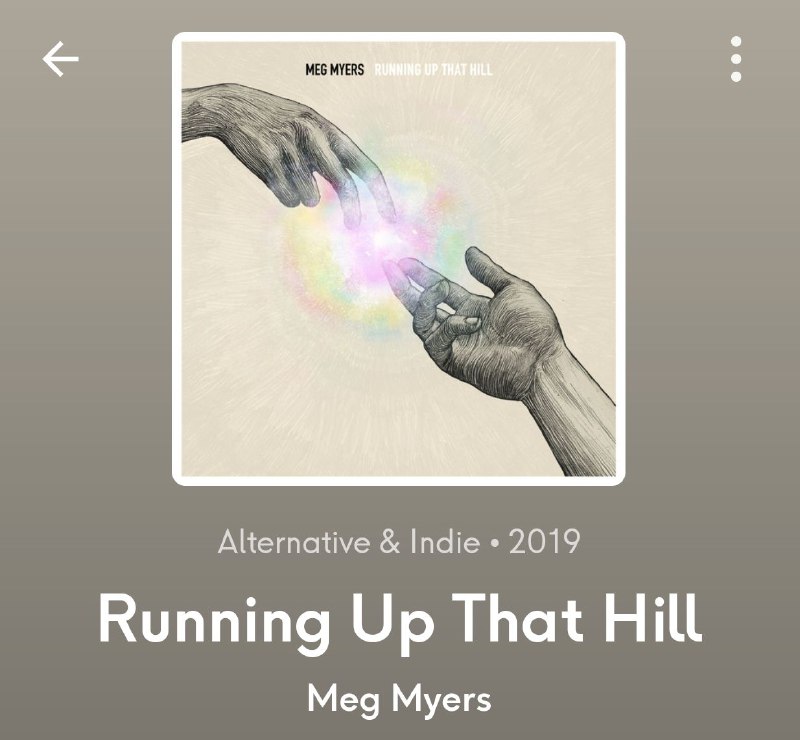 名称：Running Up That Hill  Meg Myers wav 母带 怪奇物语 插曲 电音 翻唱版描述：电音版 翻唱.Meg Myers的《Running Up That Hill》是对凯特·布什1985年原唱的另类摇滚翻唱，2019年3月6日发行，收录于同名EP，由Christian “Leggy” Langdon制作 