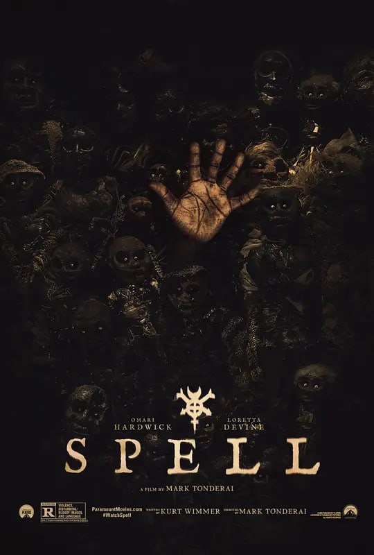 名称：索命咒 Spell (2020)描述：Marquis（欧玛瑞·哈德威克 饰）带着家人飞往偏远的阿帕拉契参加父亲的丧礼，不料途中一场暴风雨使得飞机失控