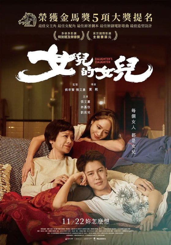 名称：女儿的女儿 女兒的女兒 (2024)描述：耳顺之年活得悠然自得的金艾霞（张艾嘉 饰），突被通知在纽约做人工生殖的小女儿（刘奕儿 饰）车祸身亡