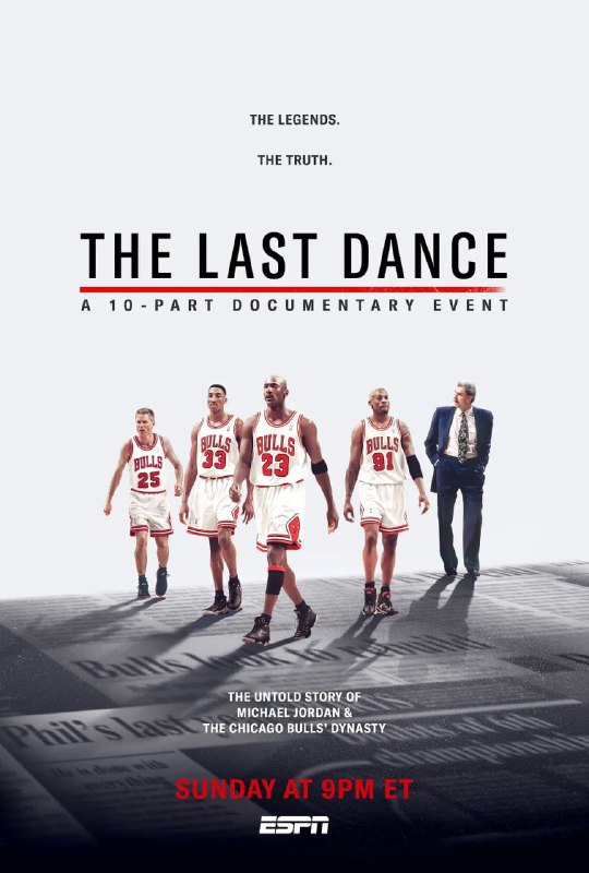 名称：最后的舞动 The Last Dance (2020)描述：1997 年秋天，迈克尔·乔丹和芝加哥公牛队开始了他们八年来第六个 NBA 总冠军的追逐