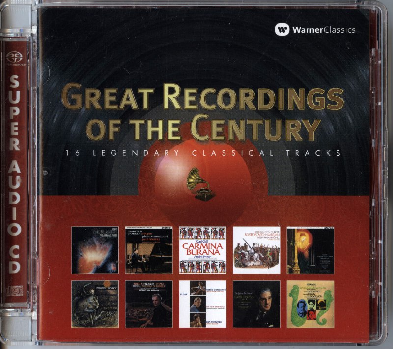 名称：Various Artists Great Recordings of The Century  世纪原音 SACD监听天碟 SACD iso描述：《世纪原音SACD鑑聽天碟》（Great Recordings of The Century）是华纳古典推出的合集SACD，收录16首古典音乐传奇曲目
