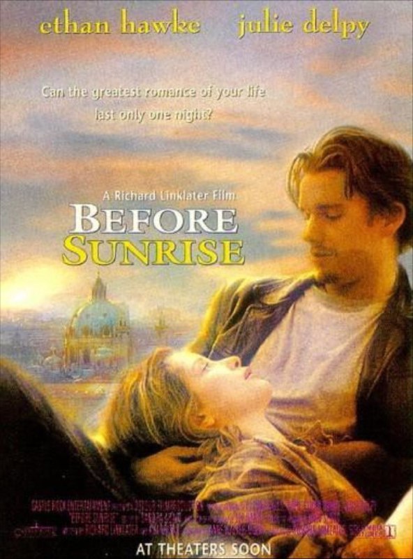 名称：爱在黎明破晓前 (1995) 1080P 中字内嵌字幕描述：美国青年杰西（伊桑·霍克 Ethan Hawke 饰）在火车上偶遇了法国女学生塞琳娜（朱莉·德尔佩 Julie Delpy 饰），两人在火车上交谈甚欢