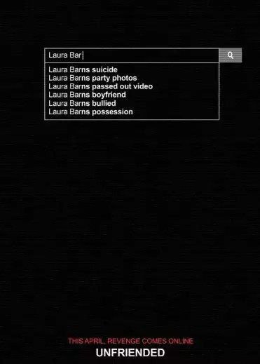 名称：解除好友 (2014) 1080P 中字外挂字幕描述：2013年，某所高中名叫劳拉·巴恩斯（Heather Sossaman 饰）的女孩自杀，一度引起轰动