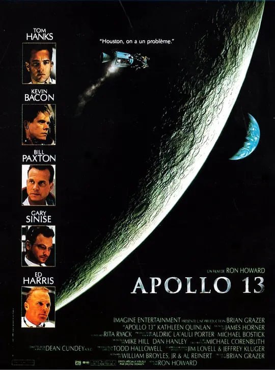 名称：阿波罗13号 Apollo 13 (1995)描述：1969年7月20日，乘坐着阿波罗11号的美国人尼尔·阿姆斯特朗成功登陆月球，迈出对人类来说具有重要意义的一大步