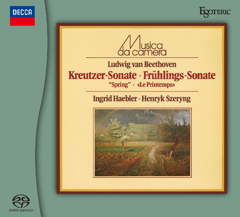 名称：ESSD-90324 Beethoven - Violin Sonatas Nos. 5 'Spring', 4 & 9 'Kreutzer' - Ingrid Haebler, Henryk Szeryng (2026) [SACD]描述：本碟2026年再版SACD，收录贝多芬第四、第五《春天》、第九《克鲁采》三首经典小提琴奏鸣曲，由小提琴大师谢林与钢琴家黑布勒合作演绎，原版录音源自Philips黄金时期